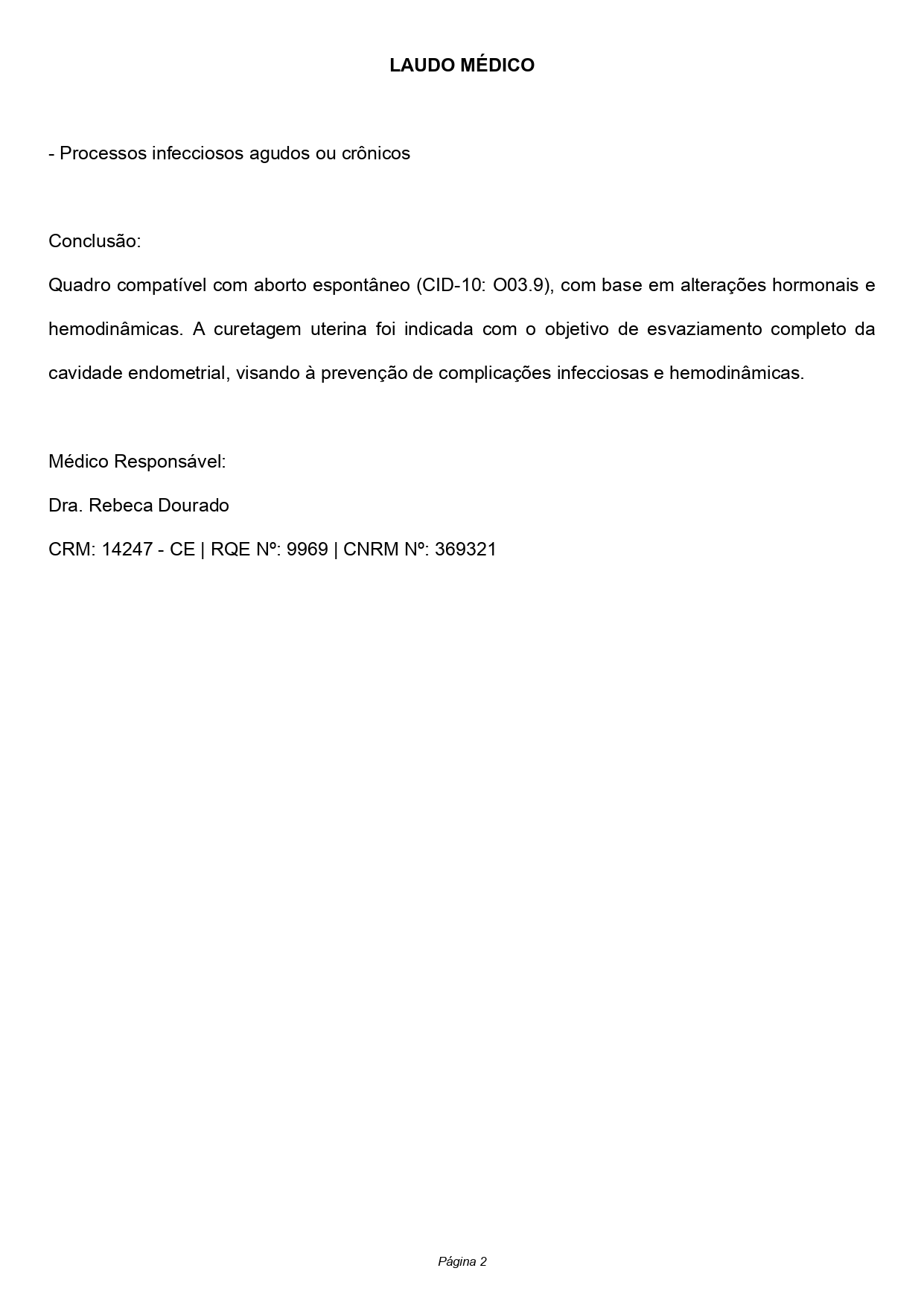Laudo de aborto espontâneo - página 2
